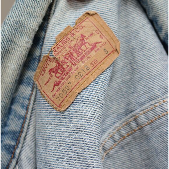 1980's Vintage Levi's 70507 Denim Jean Trucker Jacket ~Men's SM MD Women's MD LG - Picture 7 of 10